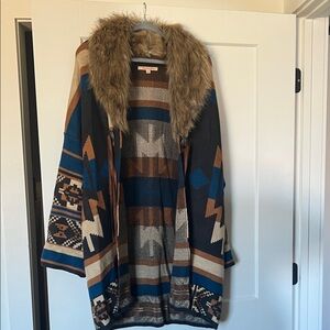 Magnolia Lane Brown and Cream Knit Sweater